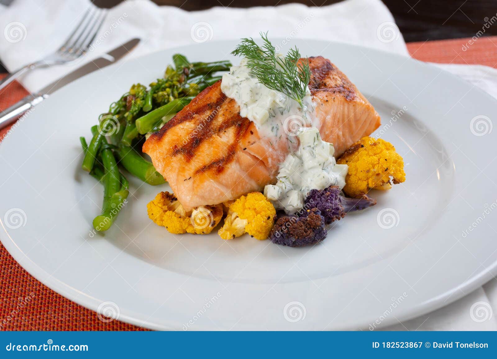 Salmon dinner stock image. Image of text, retail, merchandise 182523867
