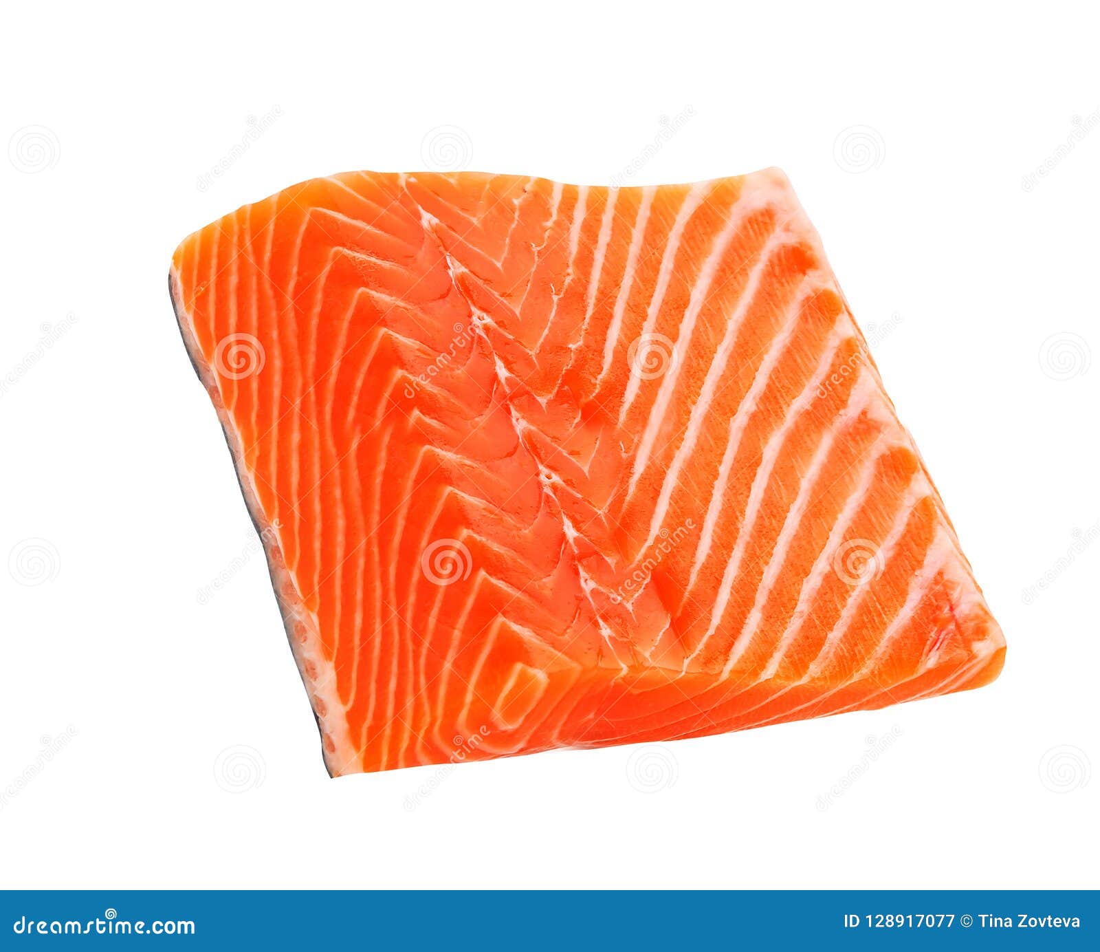 Salmon fillet isolated stock image. Image of steak, seafood 128917077