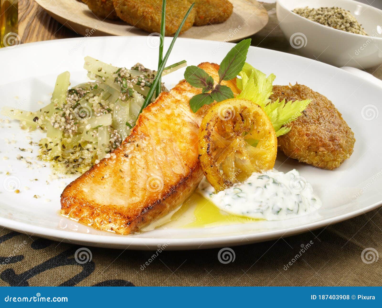 Salmon Fillet with Quinoa and Omega3 Stock Photo Image of cooking