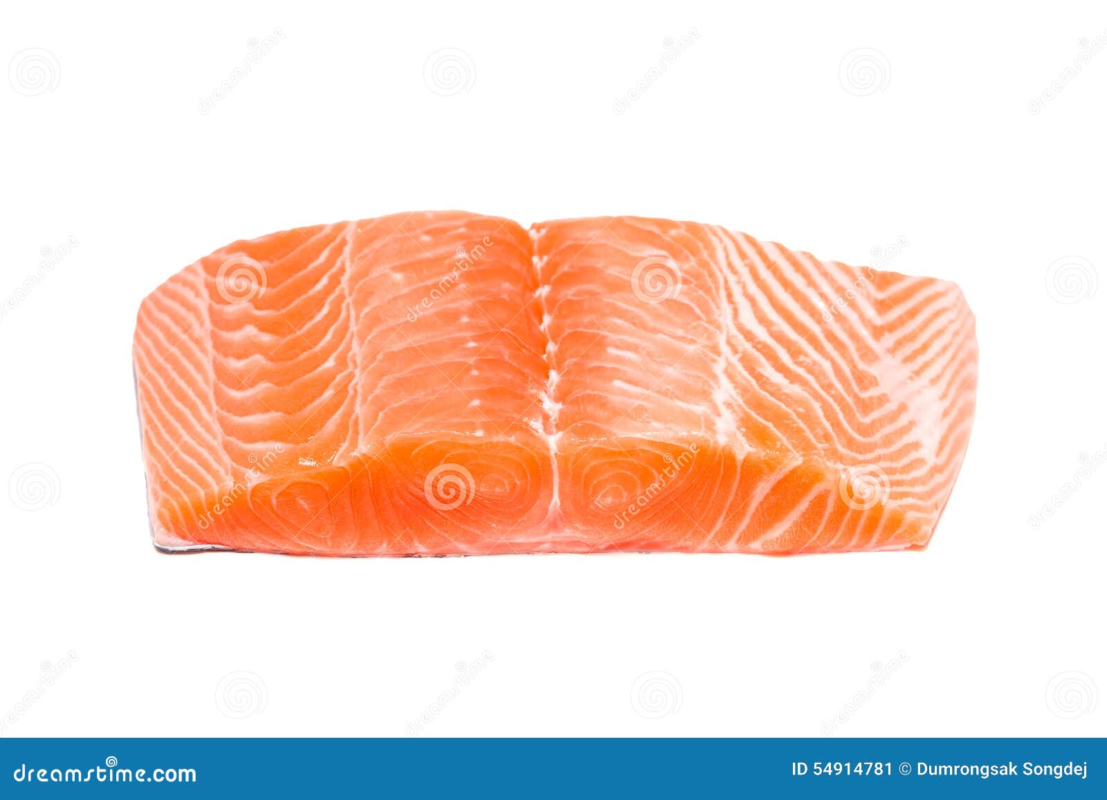 Salmon Fish Fresh Meat Slice on White Background Stock Image - Image of ...