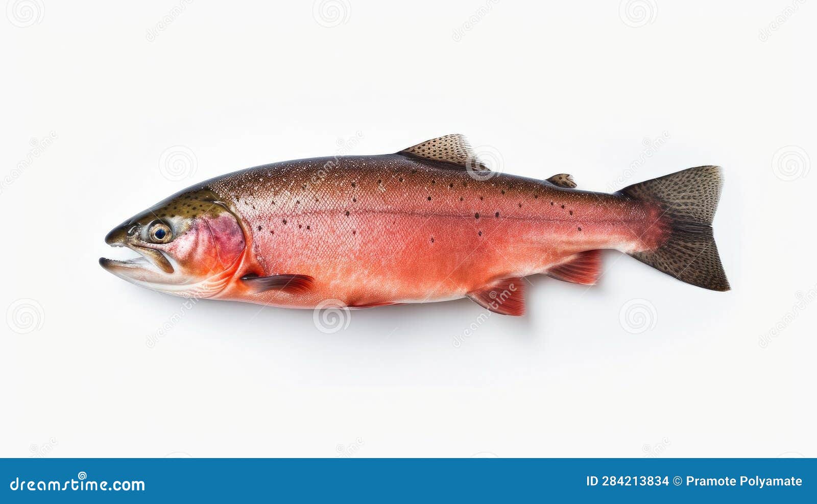 A Salmon Fish Isolated on White Background. Salmon Fish Stock