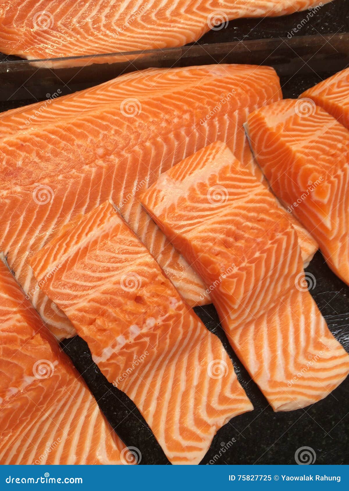 Salmon fish stock image. Image of consumer, market, food 75827725
