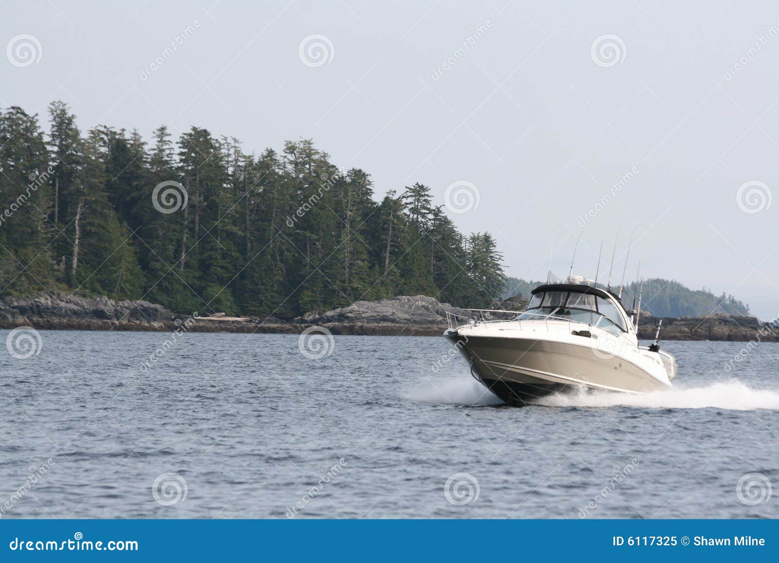 salmon fishing boat cruising