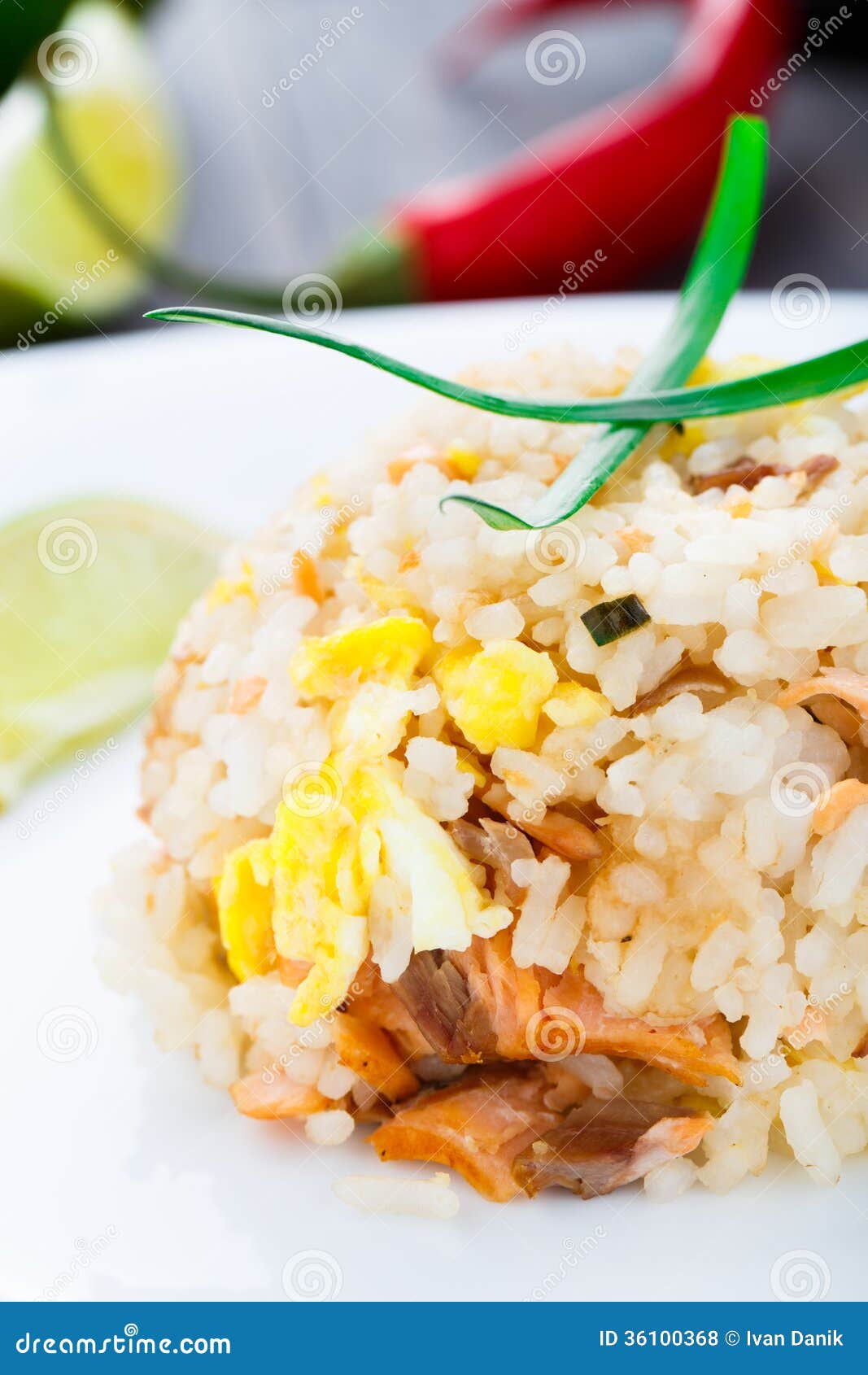 Salmon fried rice stock photo. Image of fresh, stir, cuisine 36100368