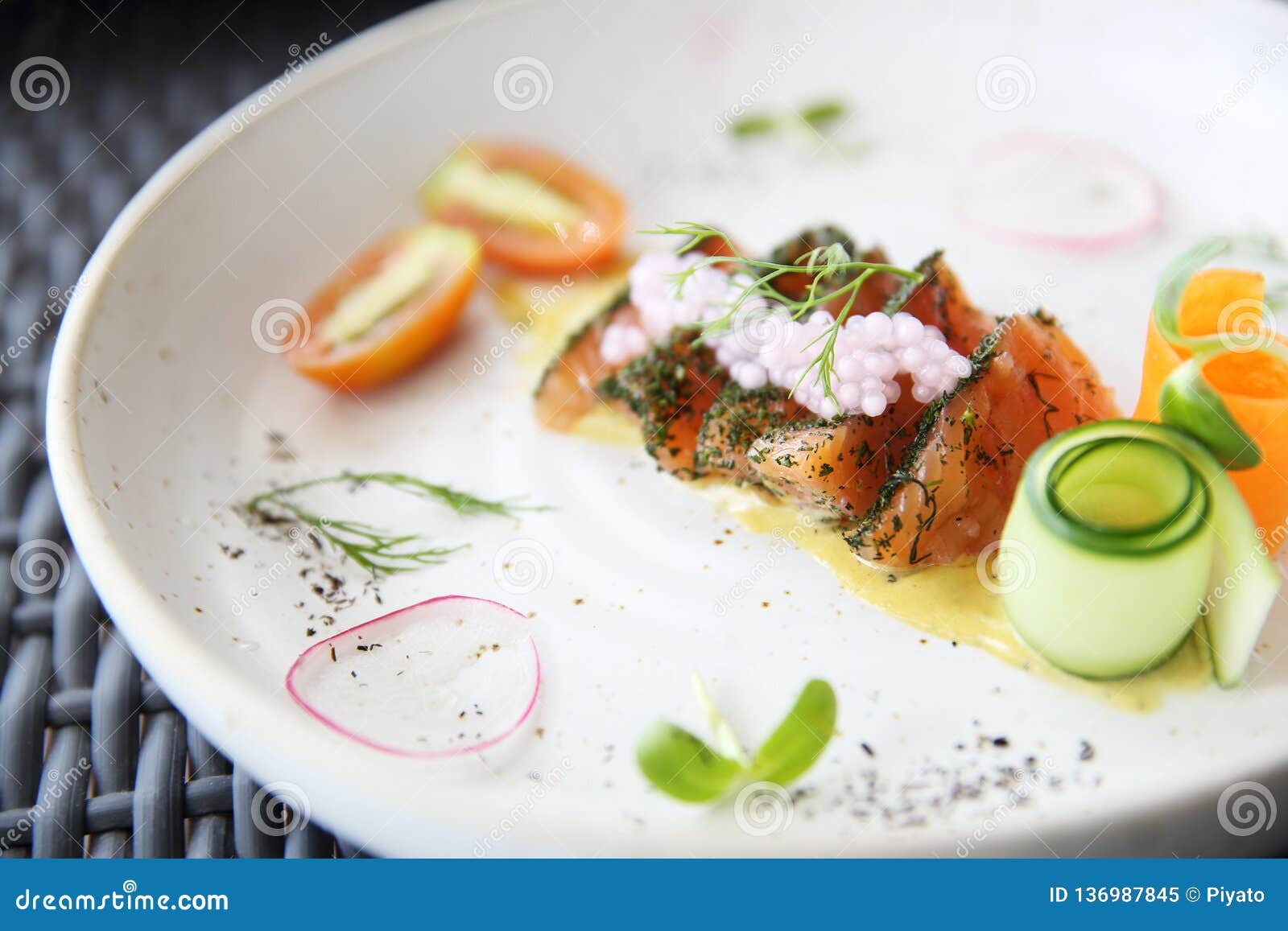 Salmon gravlax stock image. Image of gourmet, norwegian 136987845
