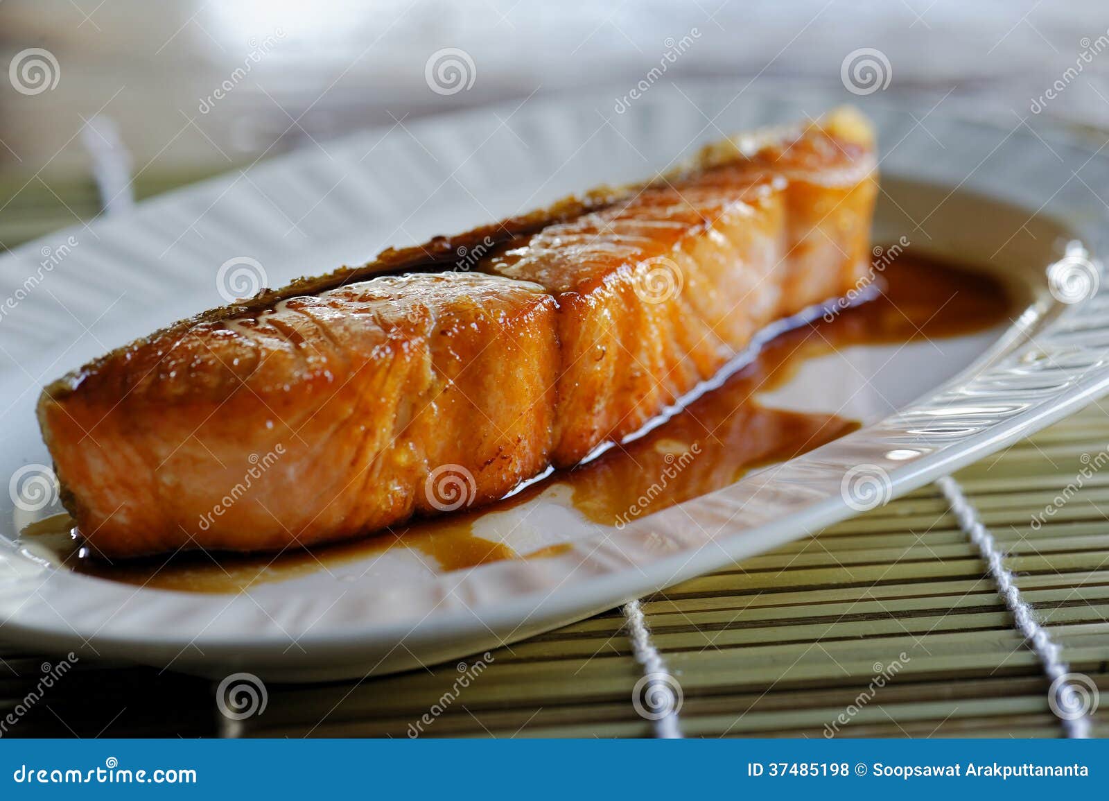 Salmon Grill with sauce stock photo. Image of salmond 37485198