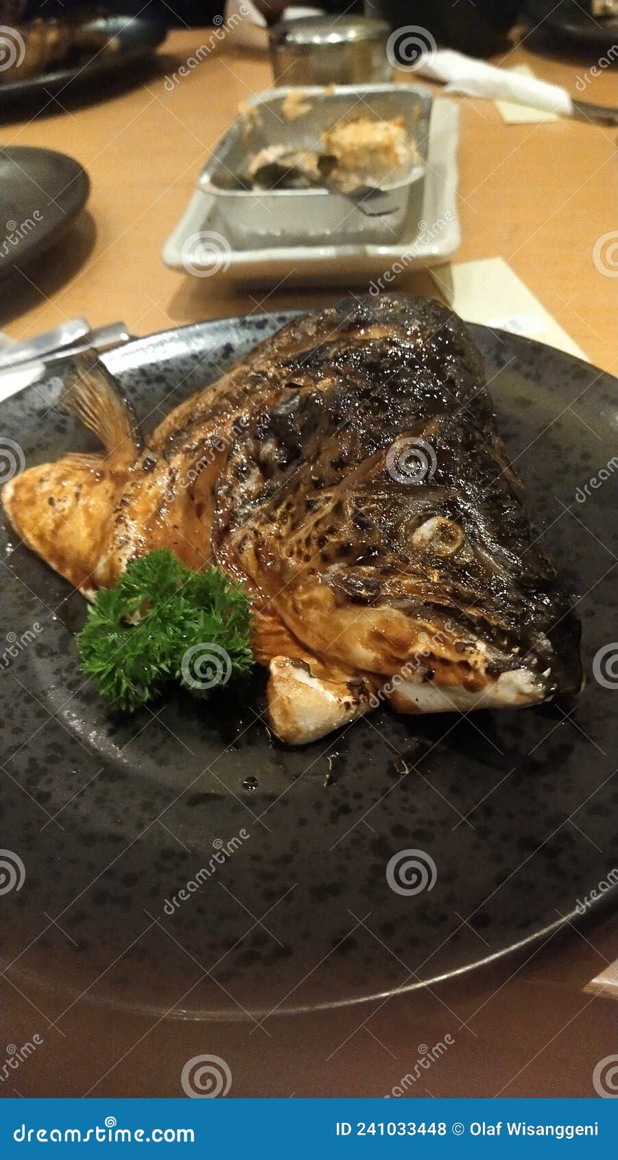 Salmon head in Sushi Tei stock photo. Image of cuisine 241033448