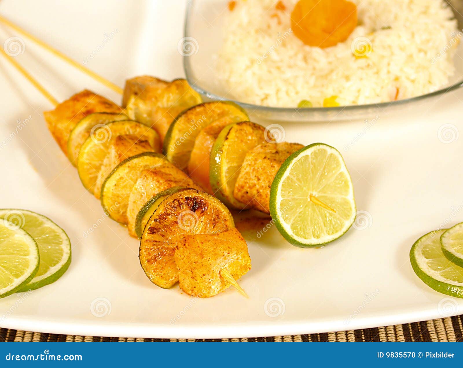 Salmon kebab stock photo. Image of kebab, delicious, seafood 9835570