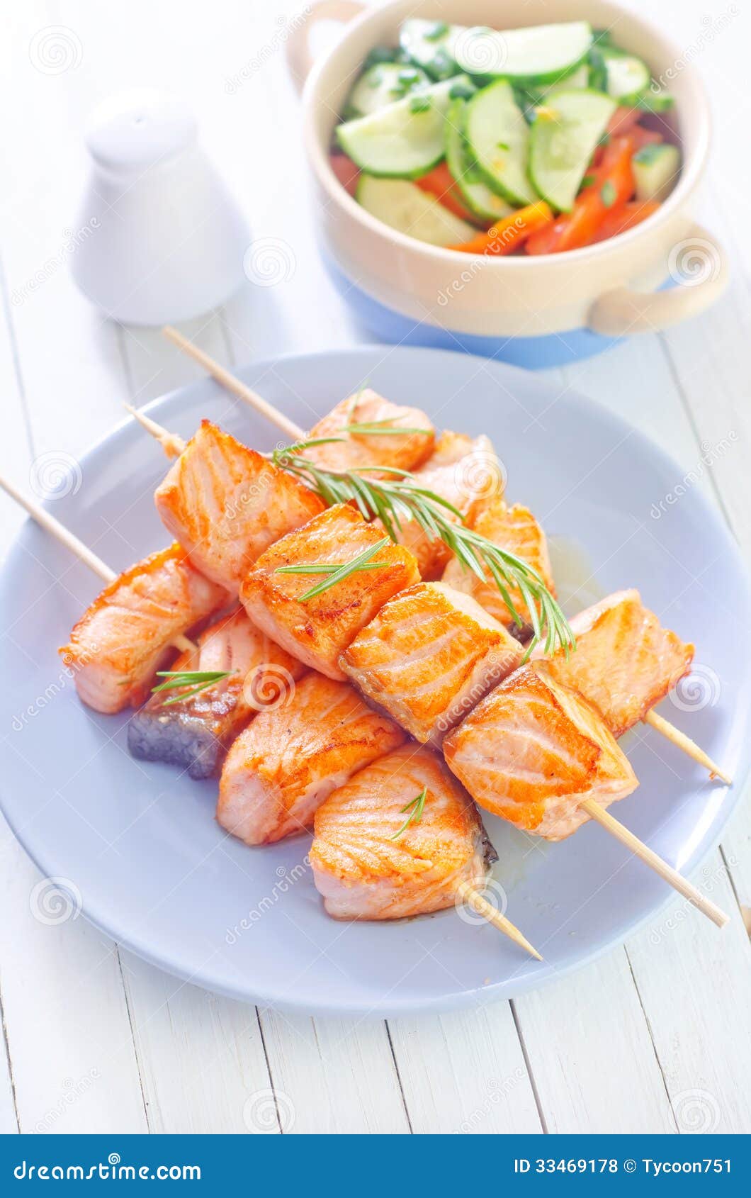 Salmon kebab stock photo. Image of fresh, paprika, closeup 33469178