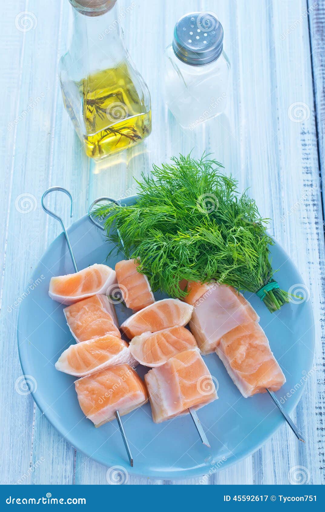 Salmon kebab stock image. Image of healthy, kebab, closeup 45592617