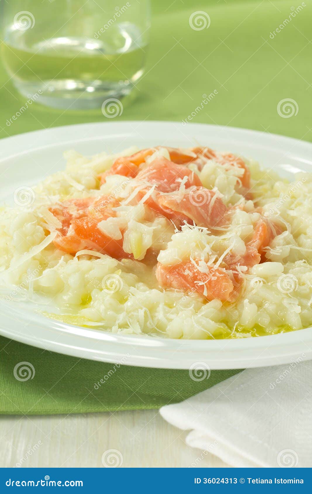 Salmon and leek risotto stock image. Image of healthy 36024313