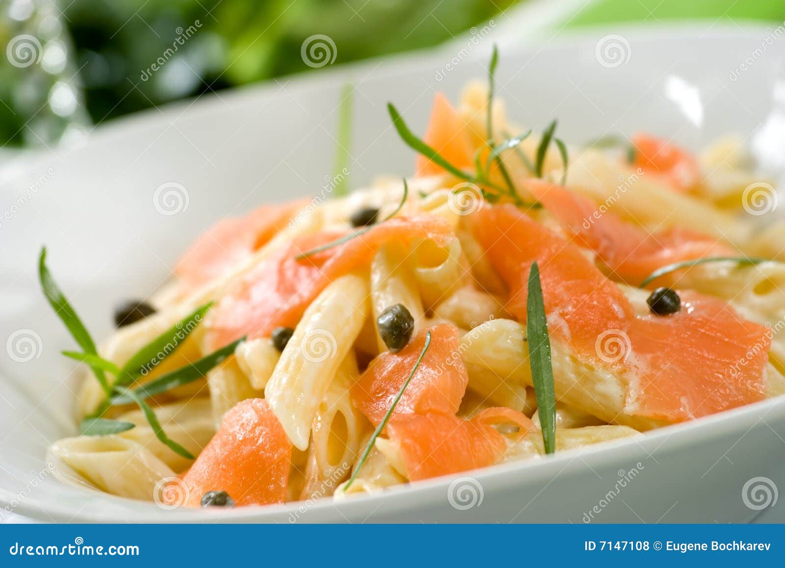 Salmon Pasta stock photo. Image of cream, seafood, parmesan 7147108