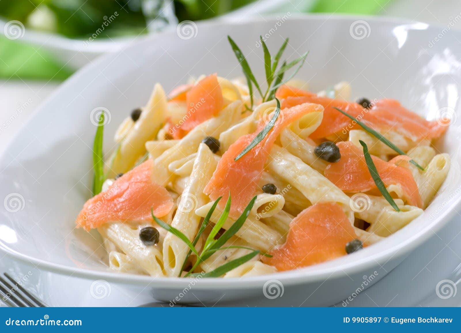 Salmon Pasta stock image. Image of freshness, food, prepared 9905897