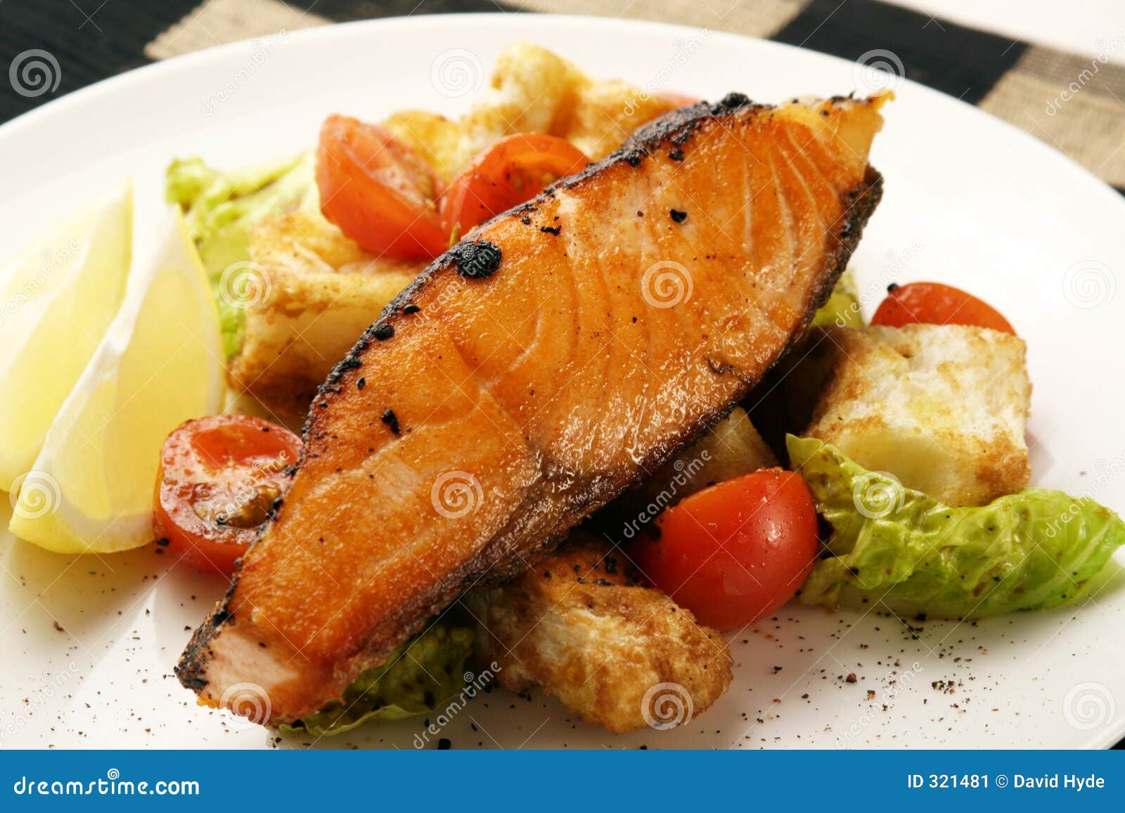 Salmon; pepper grilled stock image. Image of salmon, cuisine - 321481