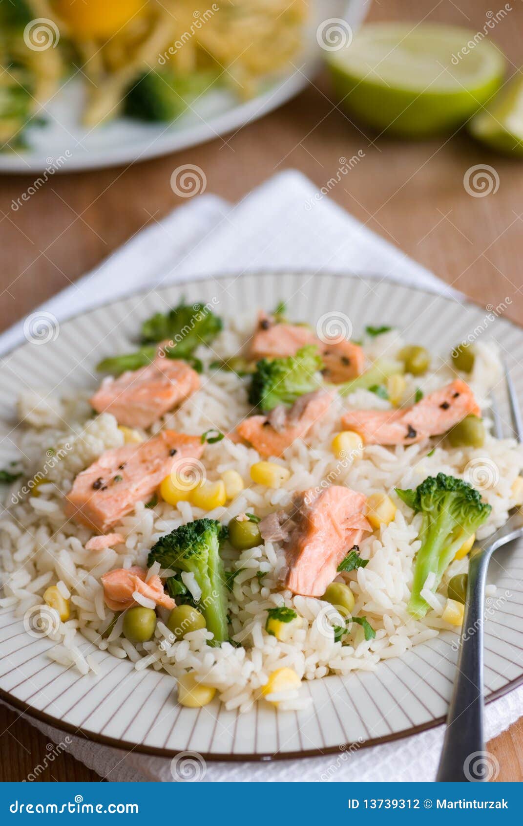 Salmon with Rice and Vegetables Stock Photo Image of salmon, dine