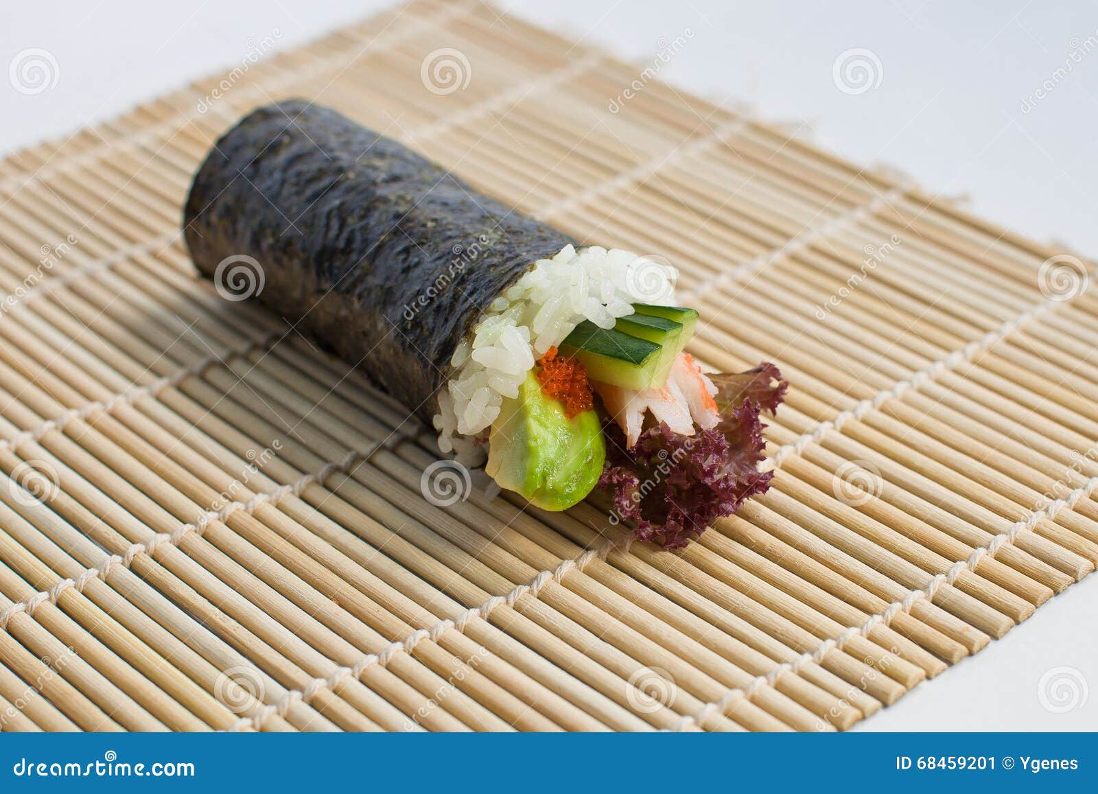 Salmon Roe Avocado Hand Roll Temaki Stock Image Image of appetizer