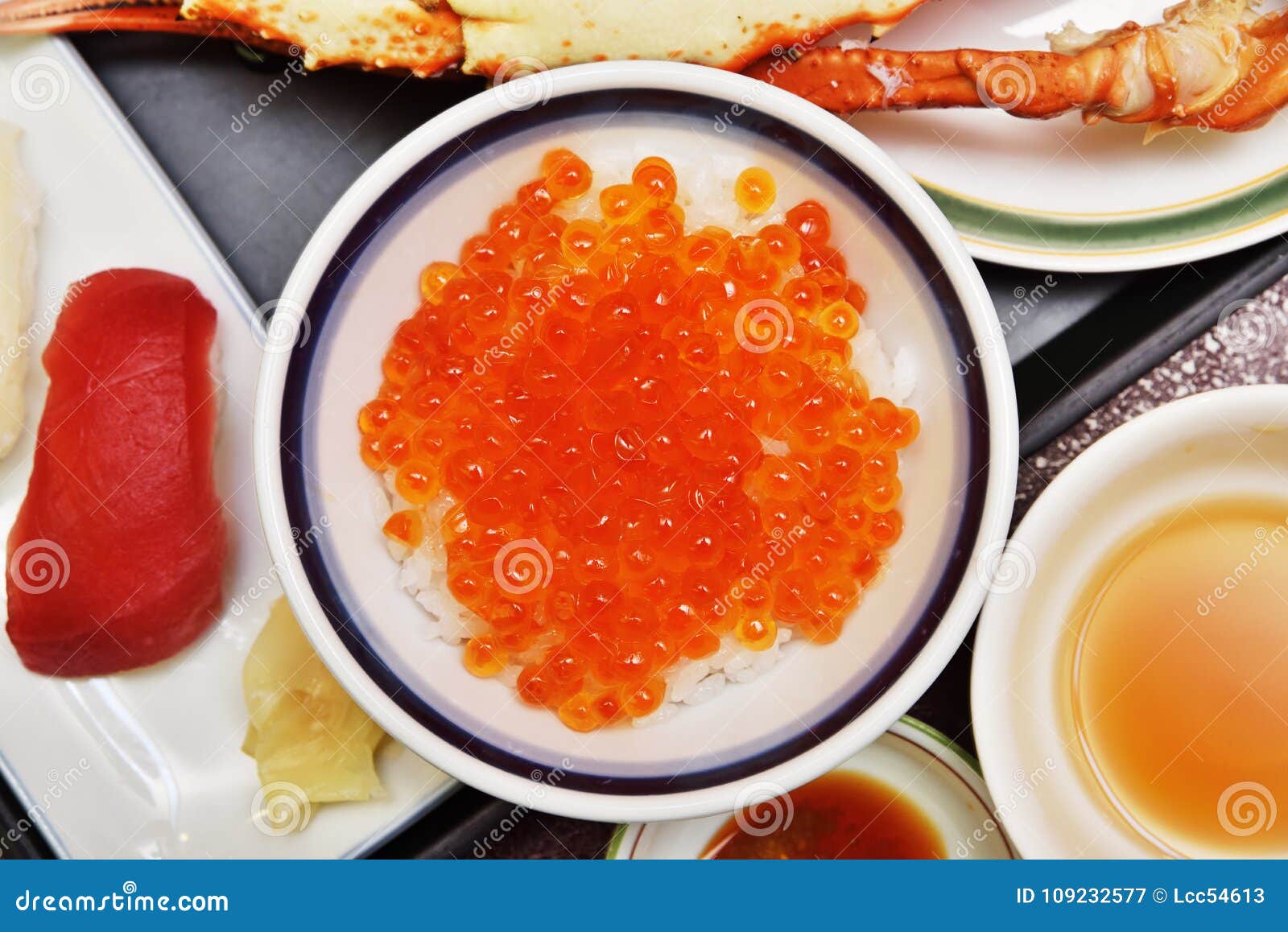 Salmon roe with rice stock image. Image of ingredient 109232577