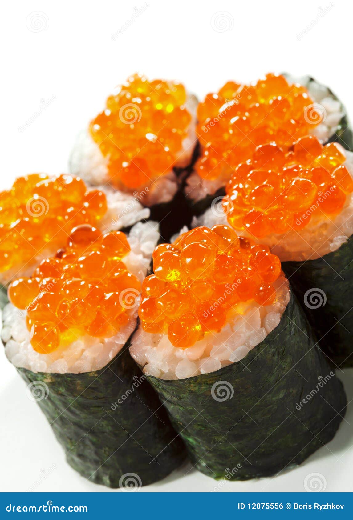 Salmon Roe Roll stock photo. Image of cream, background 12075556