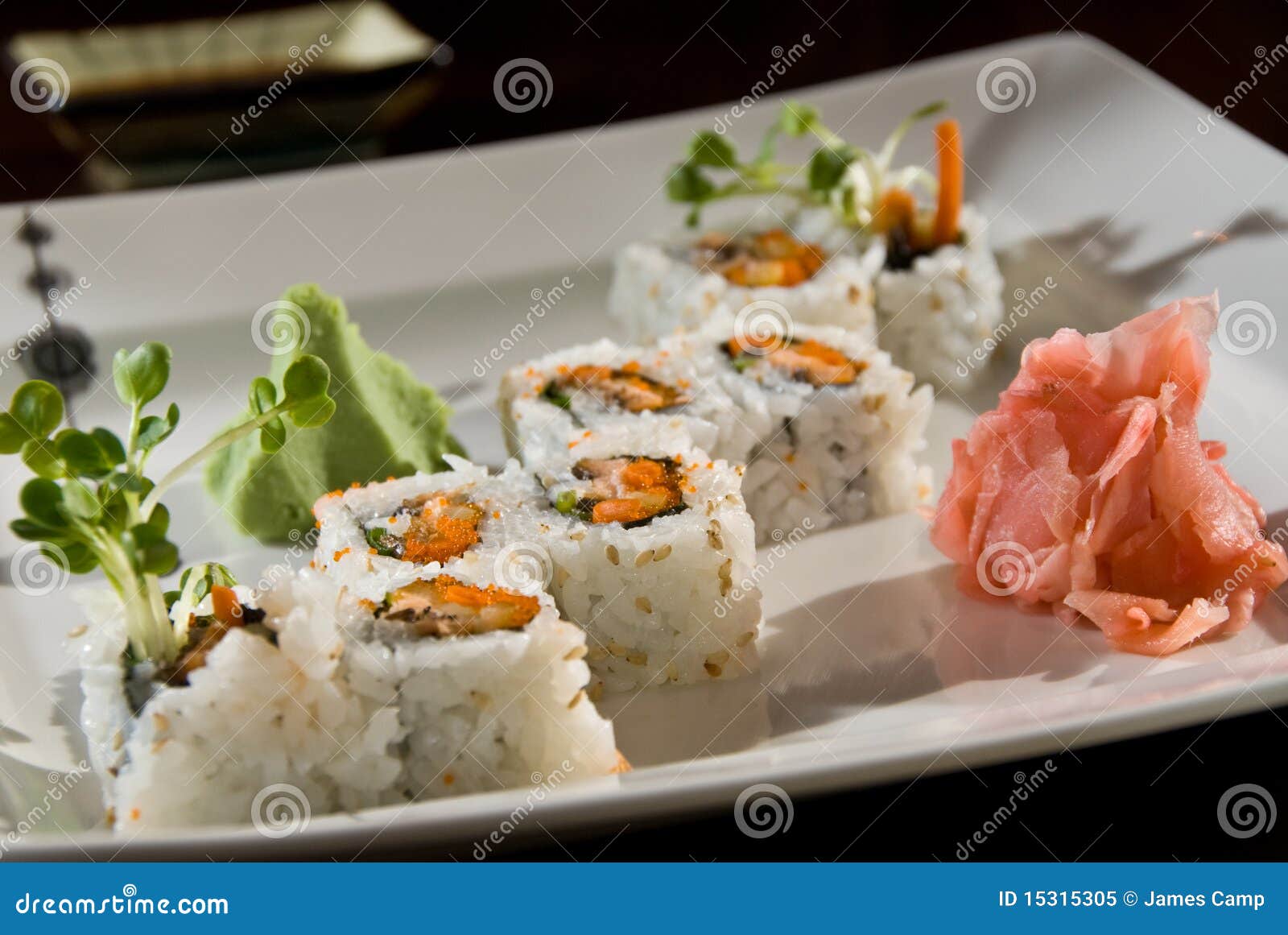 Salmon skin maki stock image. Image of orange, asian 15315305