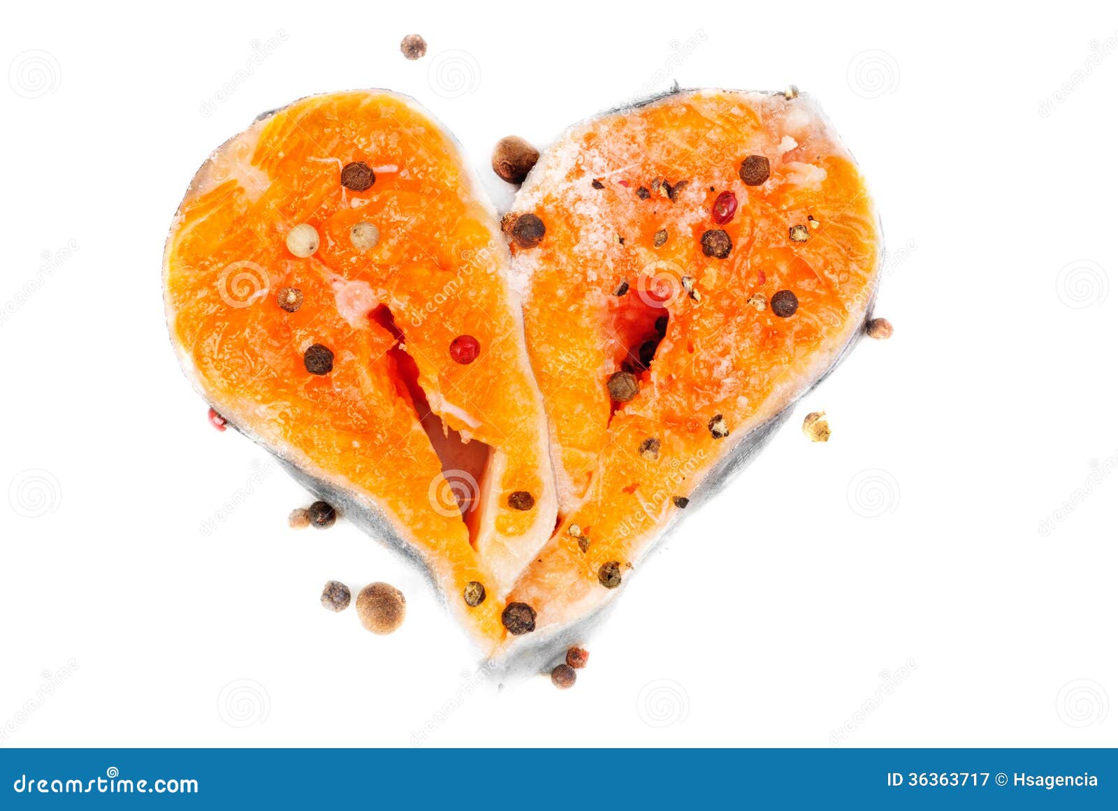 Salmon Sliced As Heart Shape Stock Image Image of meal, pepper 36363717