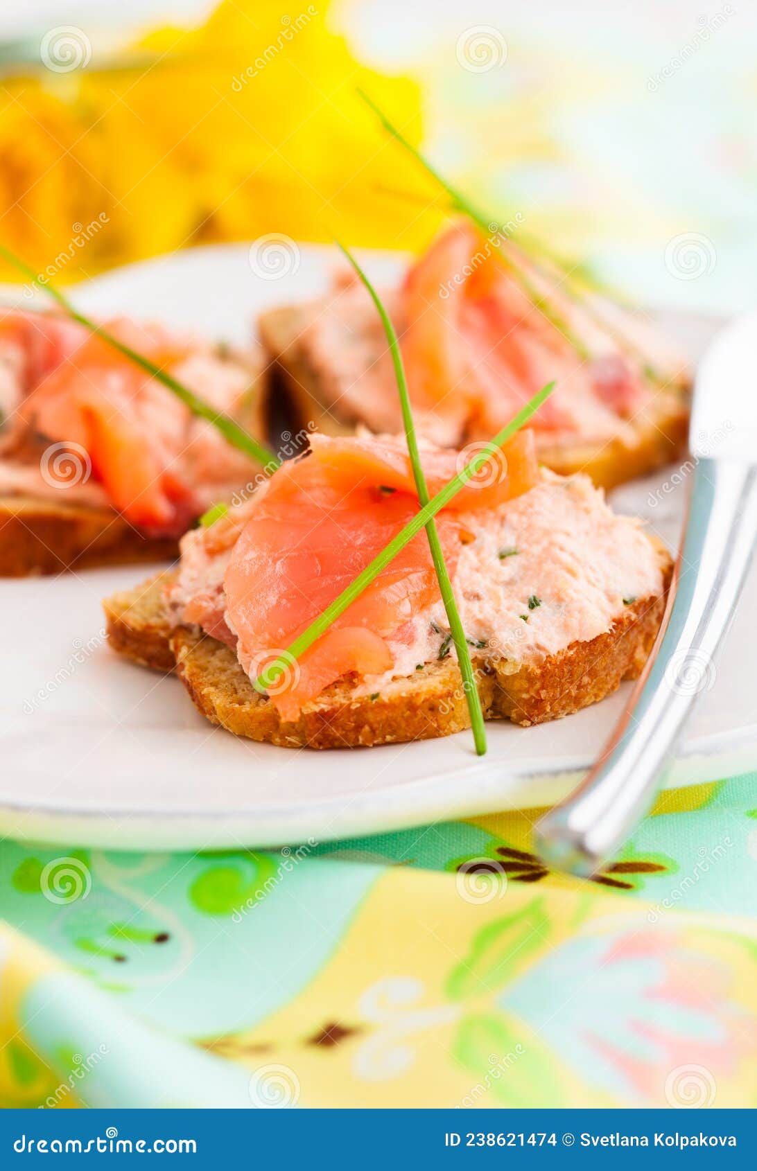 Salmon spread stock photo. Image of rillette, toast 238621474