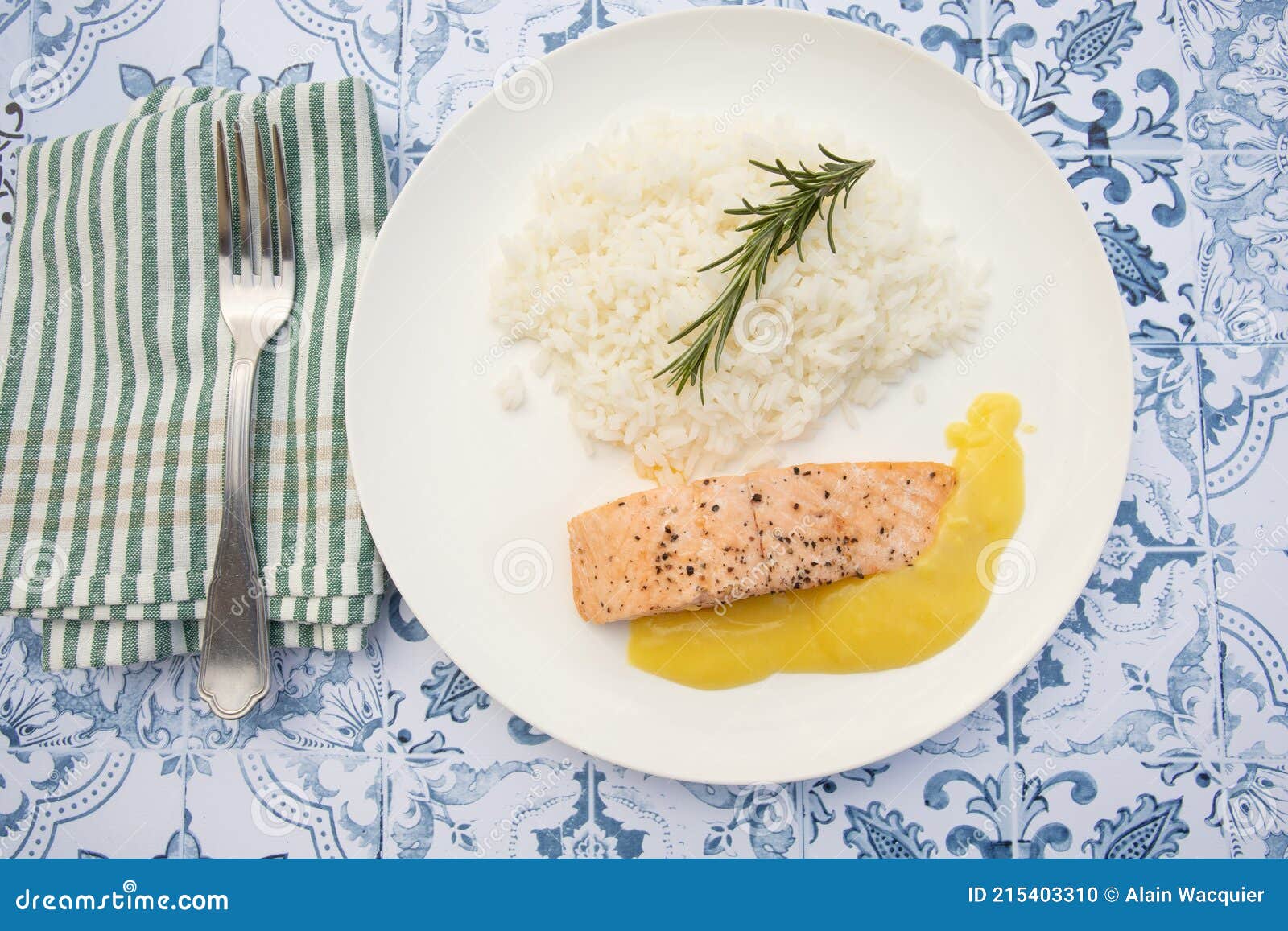 Salmon Steak, Hollandaise Sauce Stock Photo Image of table, cooked
