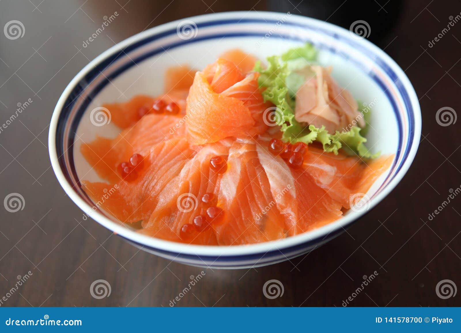 Salmon Sushi Don, Japanese Food Stock Photo Image of japanese