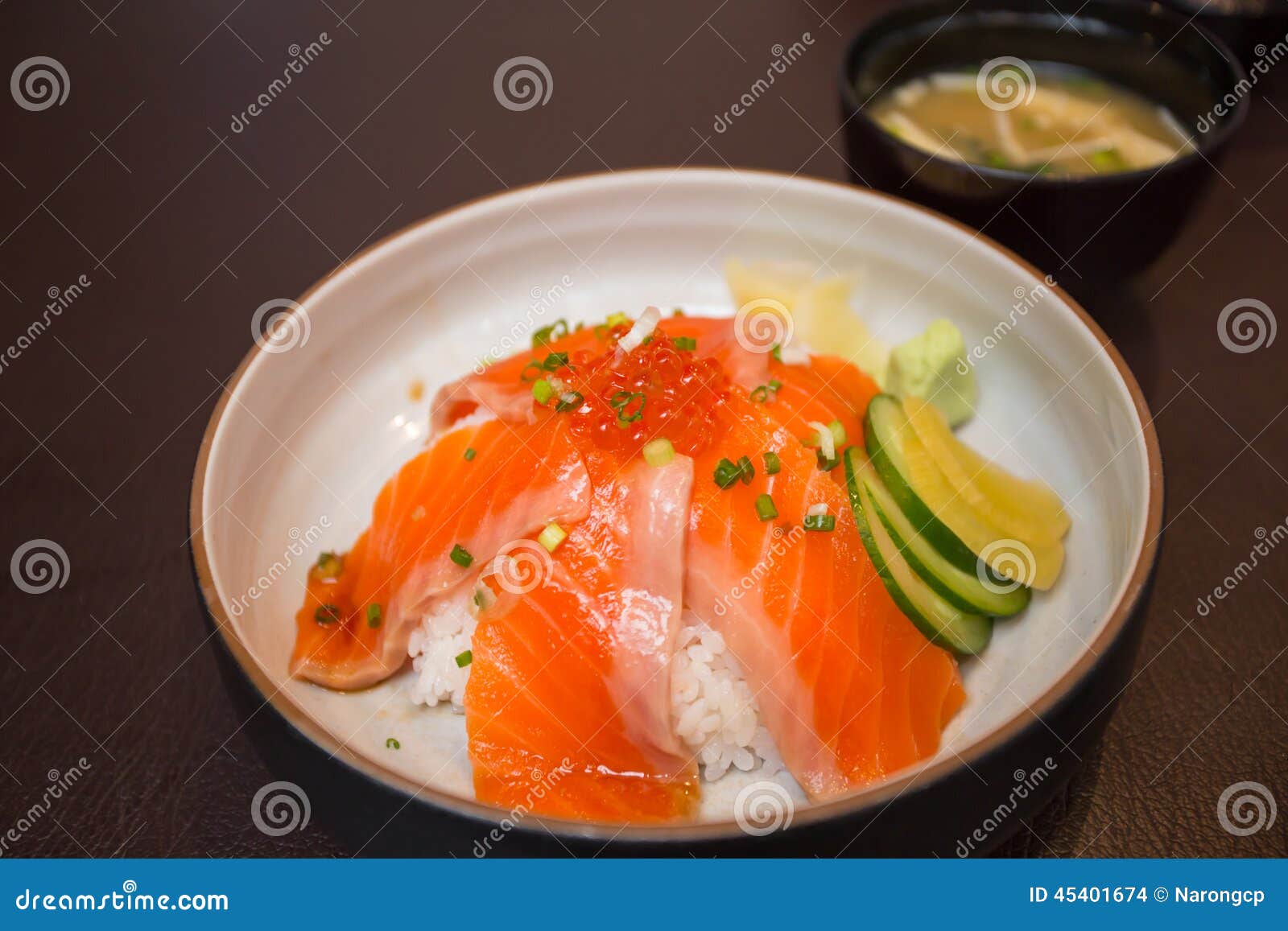 Salmon sushi don stock photo. Image of ingredient, japan 45401674