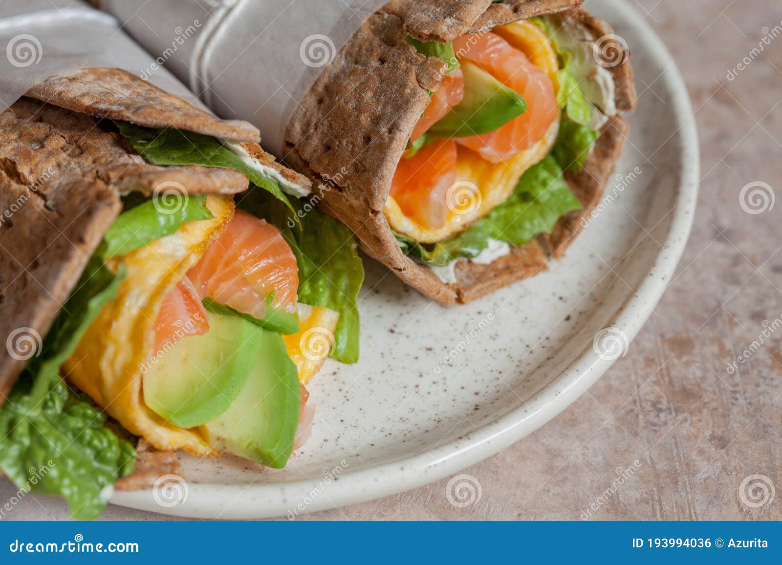 Salmon Tortilla Rollups stock photo. Image of green 193994036