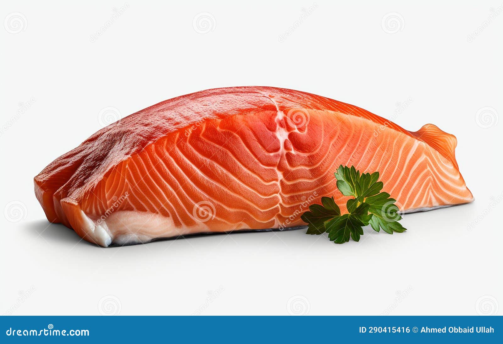 Salmon on a White Background. Generative by Ai Stock Photo Image of seafood, healthy 290415416