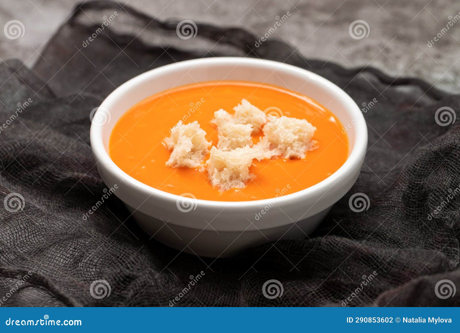 Salmorejo, Spanish Cold Tomato Soup in Small Bowl Stock Photo Image