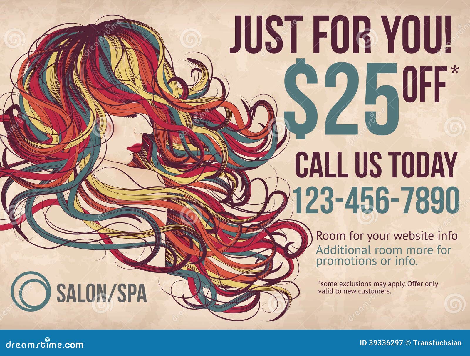 Salon Spa Postcard Template With Coupon Stock Vector Illustration Of Gift Discount 39336297