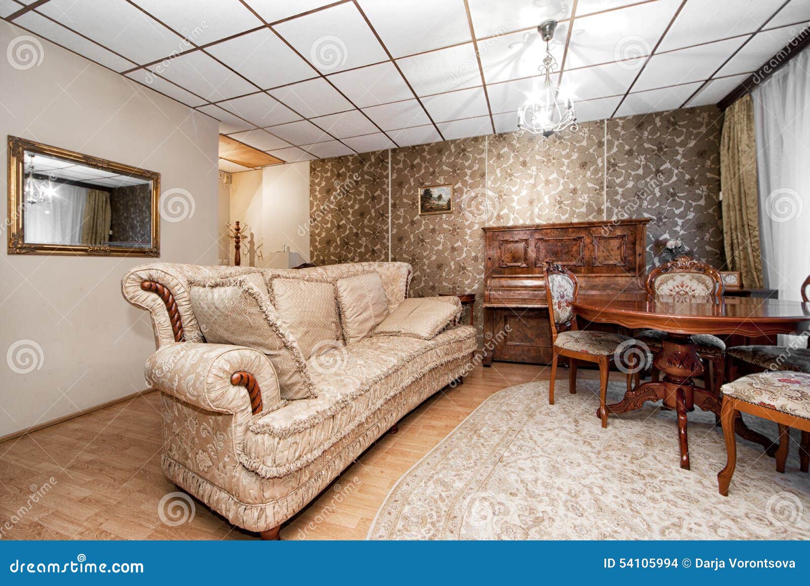 Salone. Livingroom brown and white diningroom , kitchen and livingroom