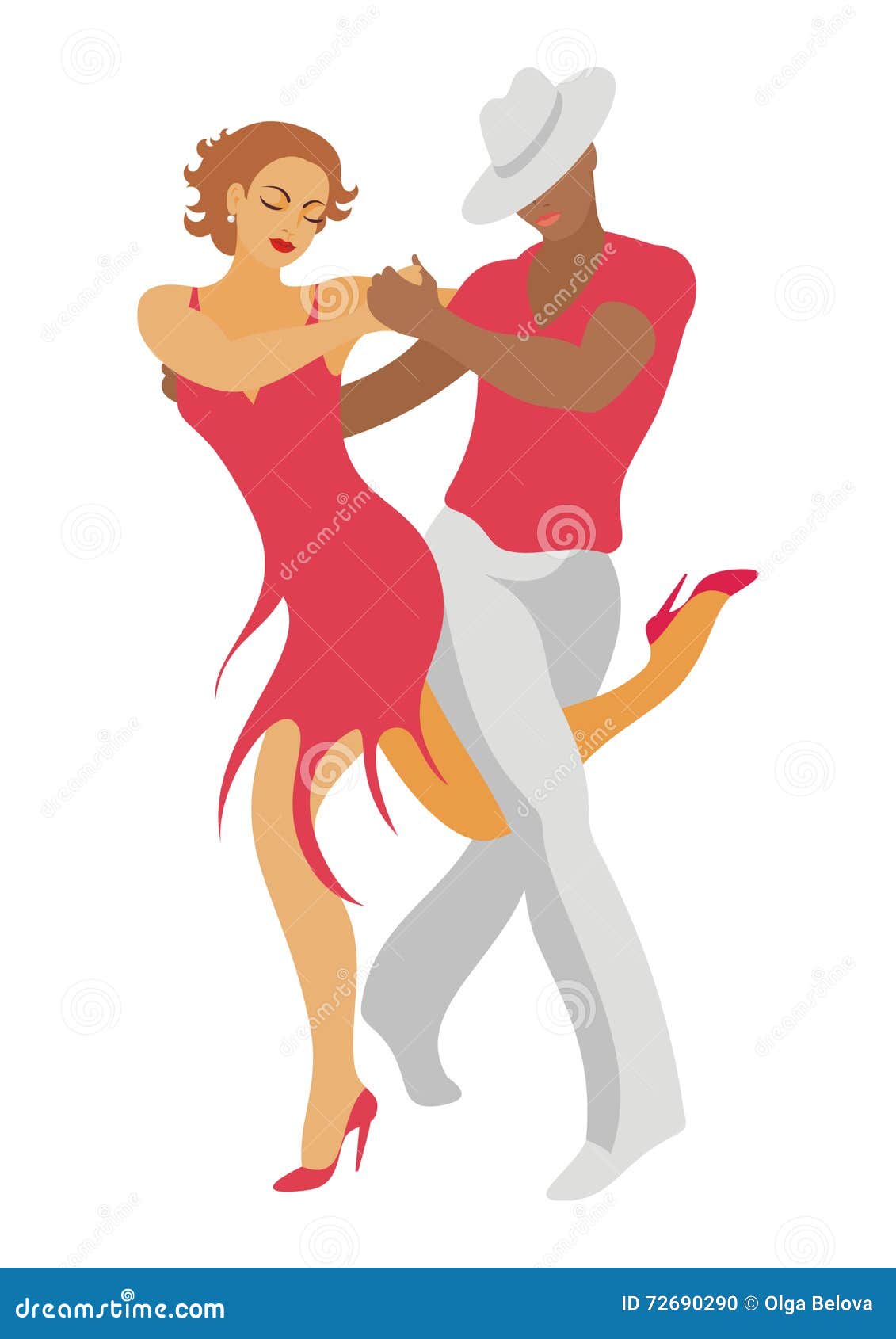 The salsa dance stock vector. Illustration of gentleman - 72690290