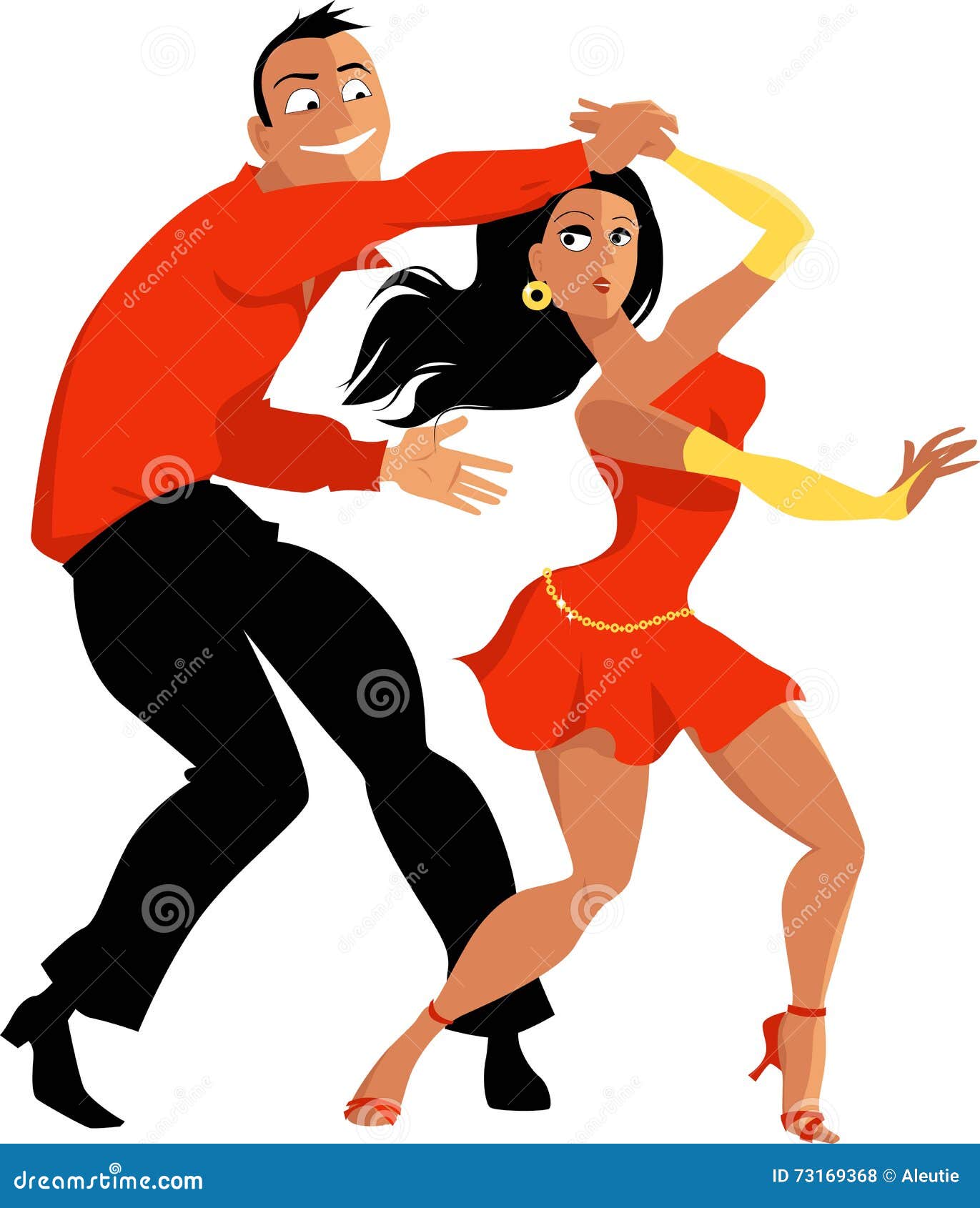 Salsa dance to latin music of couple people happy Vector Image