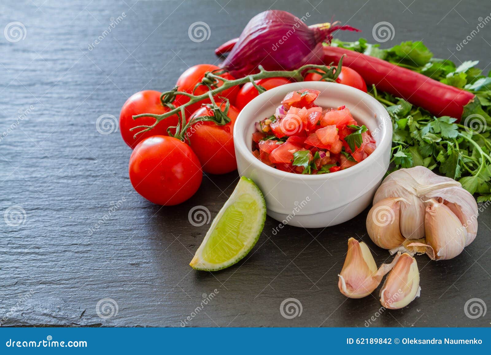 Salsa Sauce and Ingredients Stock Photo Image of delicious, pepper