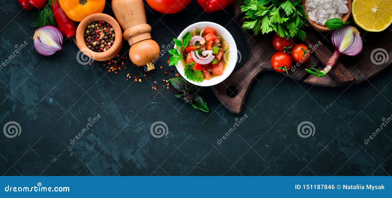 Salsa Sauce And Ingredients. Stock Photo - Image of food, vegetable ...