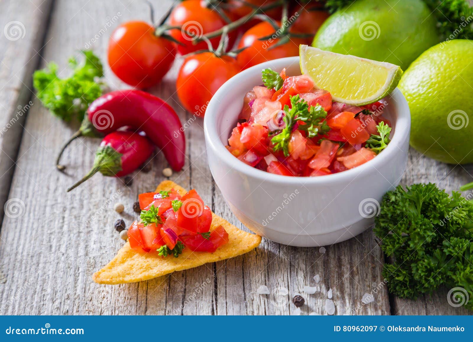 Salsa Sauce and Ingredients Stock Image Image of vegetable, pepper