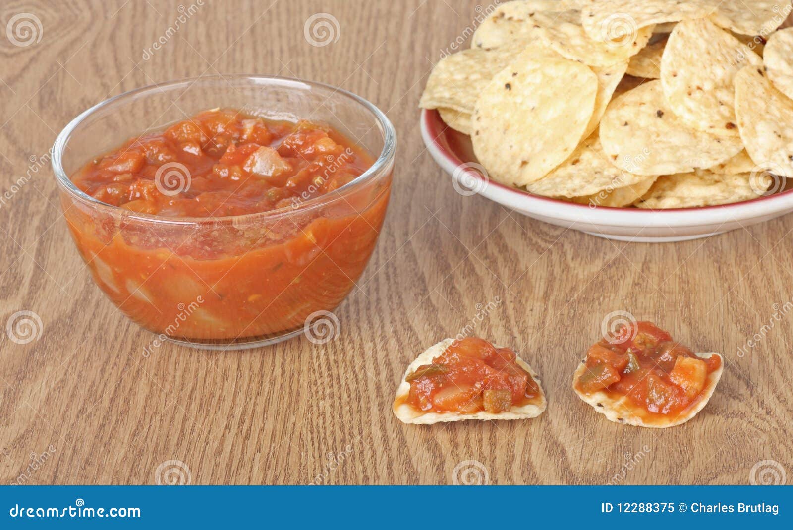 Salsa and Tortilla Chips stock image. Image of bowl, mexican 12288375