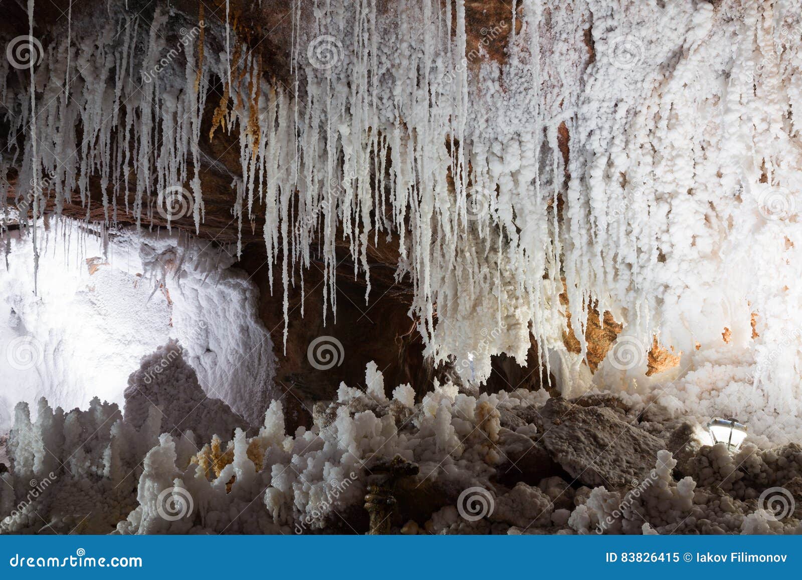 Salt Cave with Natural Stalactites Stock Image Image of industry