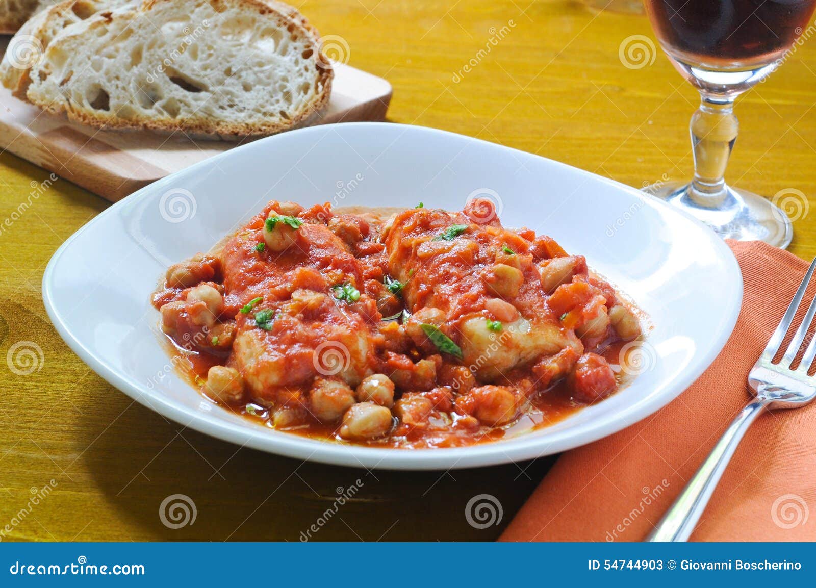 Salt Cod with Chickpeas and Tomatoes Stock Image Image of dried
