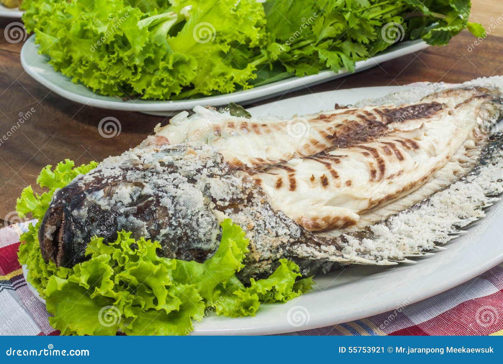 Salt Crusted Grilled Fish stock image. Image of health 55753921