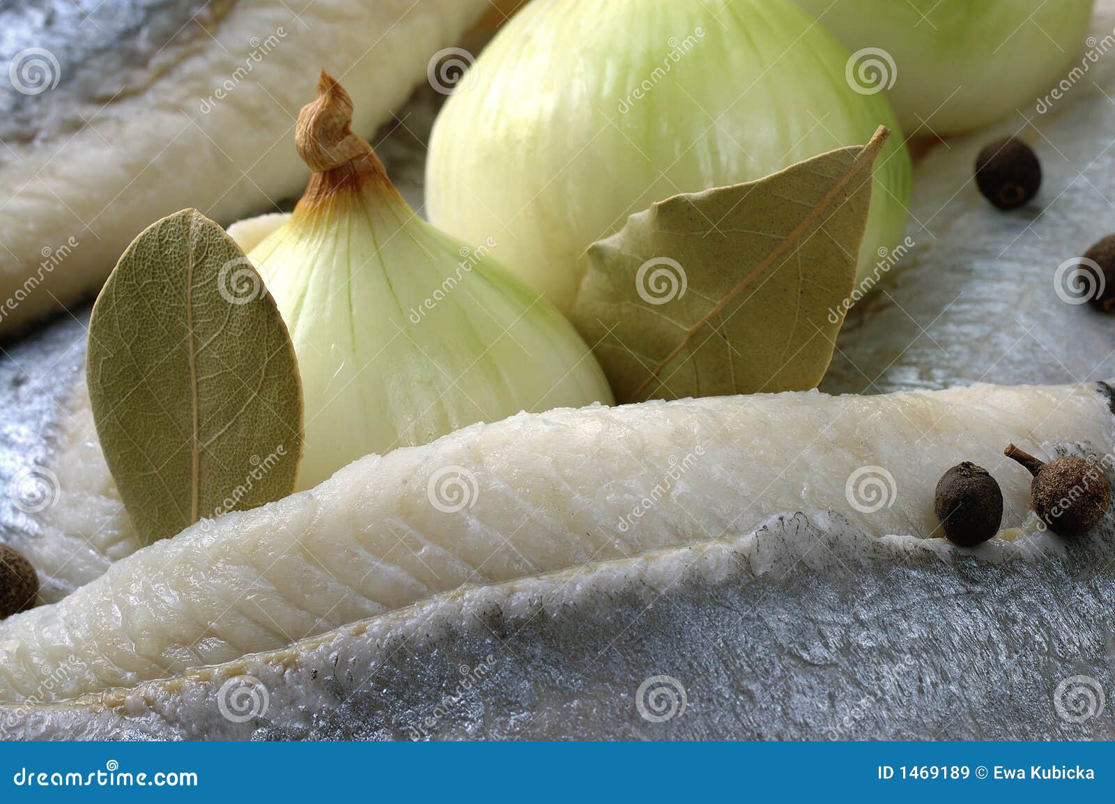 Salt Herring & Ingredients Stock Image Image of kitchen, onion 1469189