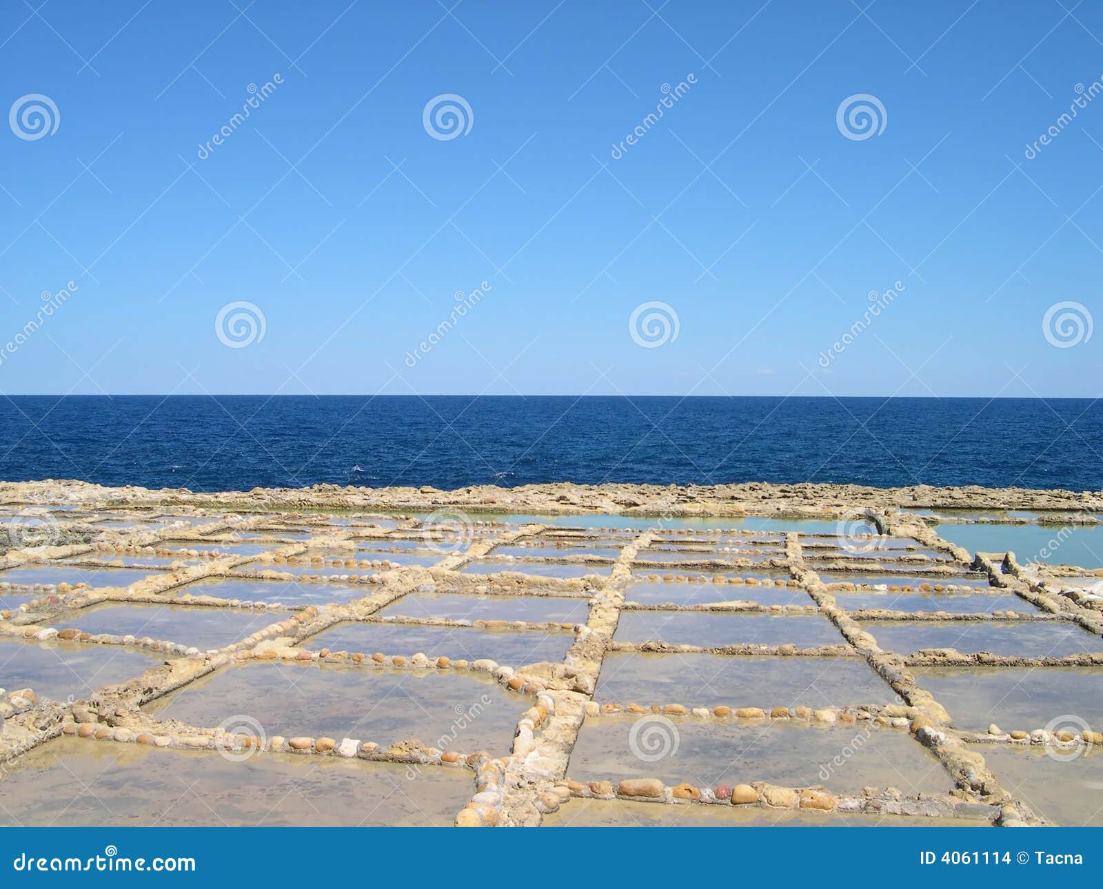 Salt pans in Malta stock photo. Image of rock, tourism - 4061114