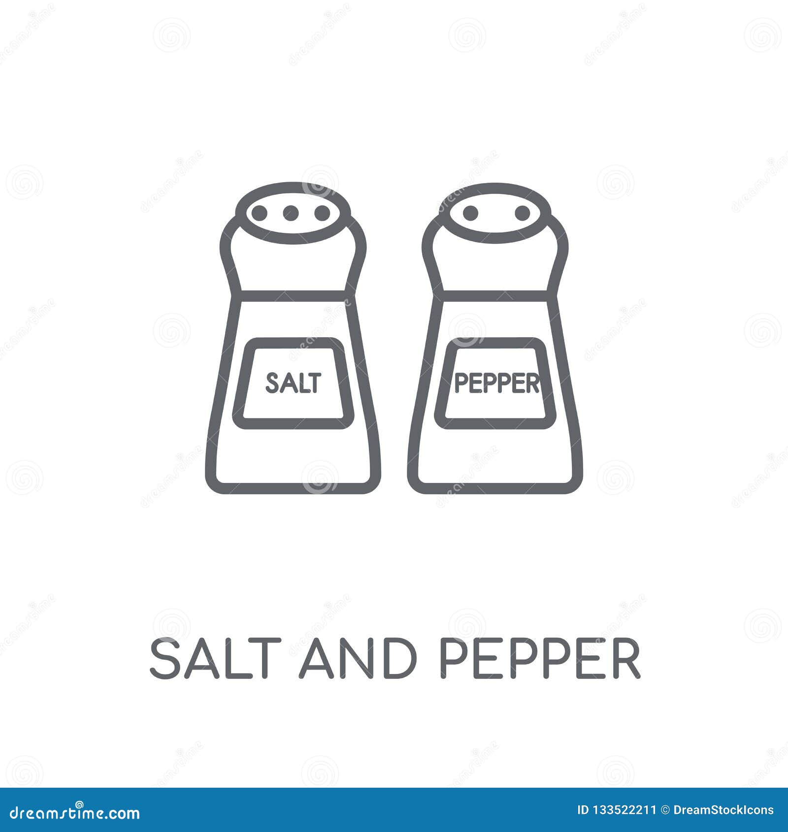 Salt and Pepper Linear Icon. Modern Outline Salt and Pepper Logo Stock