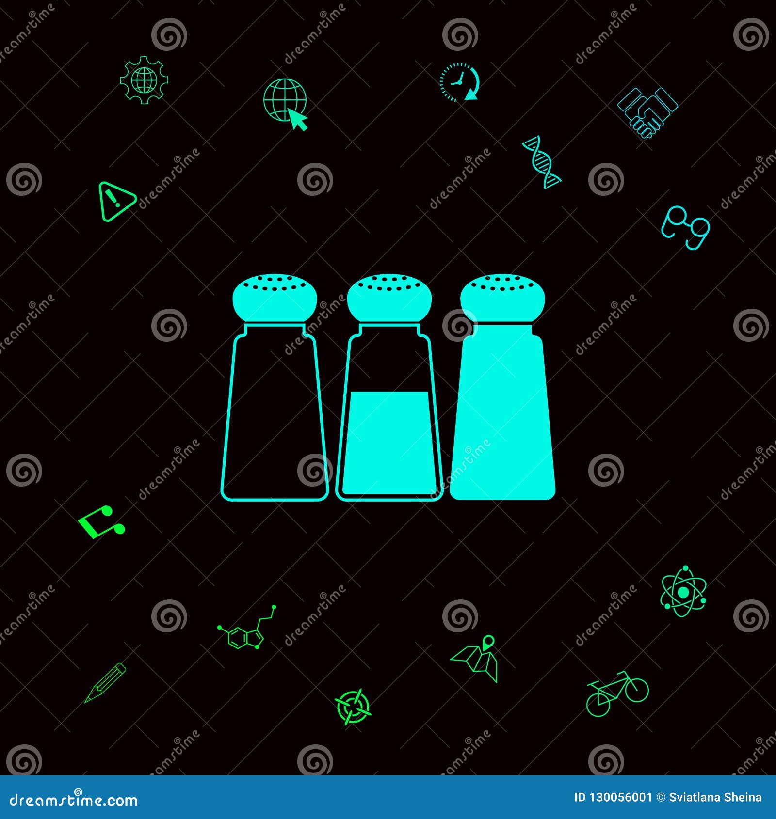 Salt or Pepper Shakers Set . Graphic Elements for Your Designt Stock