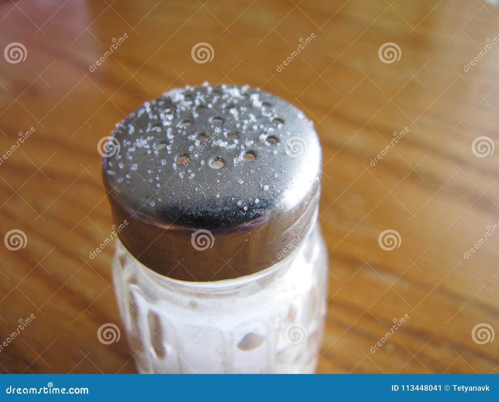 Salt Shaker on the Kitchen Table Stock Image Image of home, salted