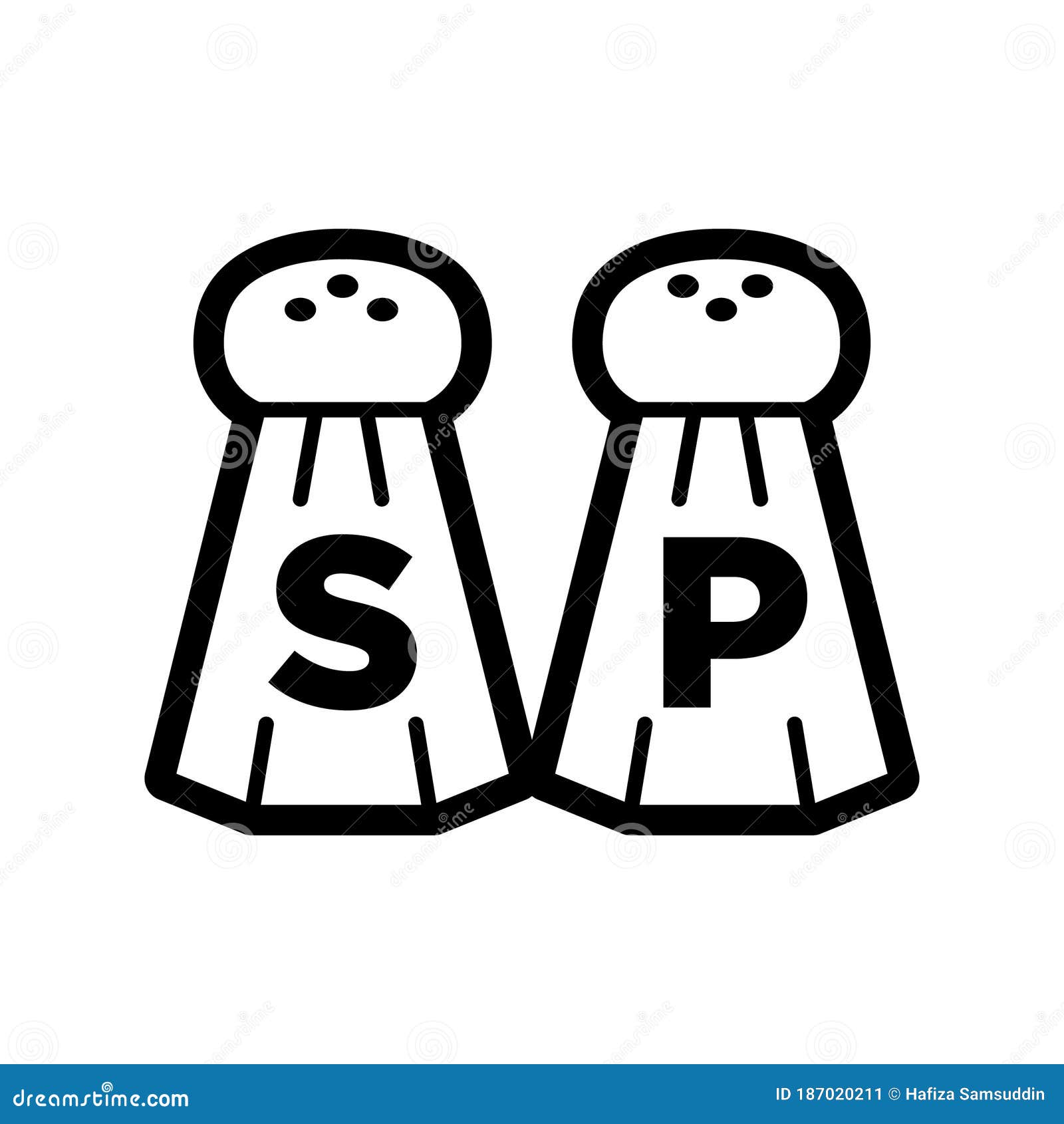 Salt Shaker and Pepper Shaker. Vector Illustration Decorative Design