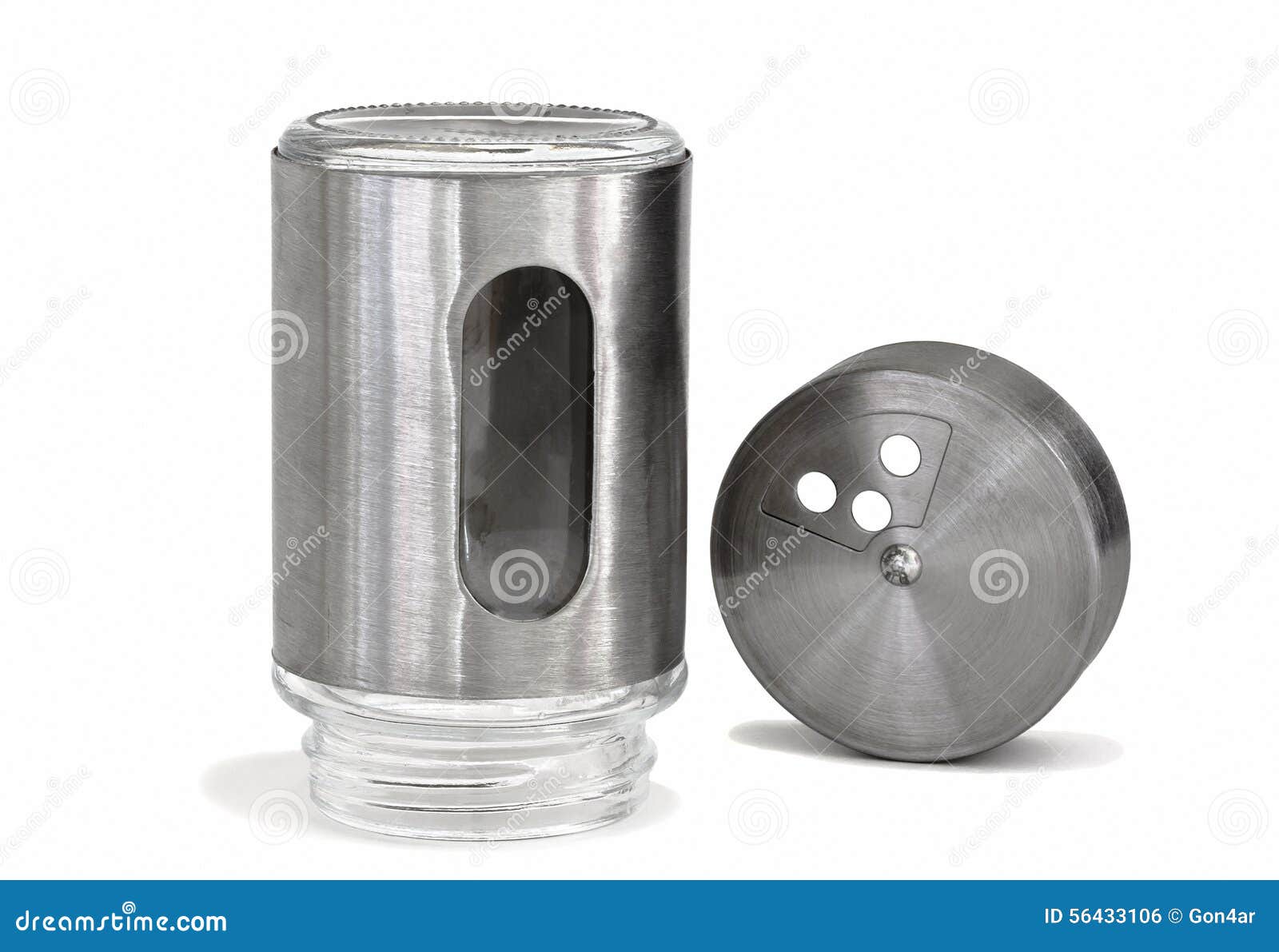 Salt Shaker Upside Down and Perforated Cover.Isolated Stock Photo