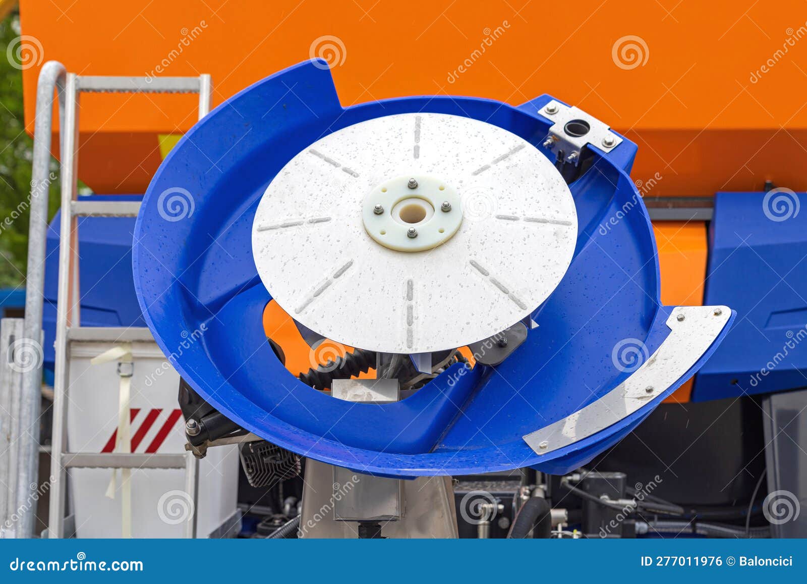 Salt Spreader Machine Arm stock photo. Image of position 277011976